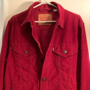 LEVI’S Red Corduroy Truckers Jacket Medium